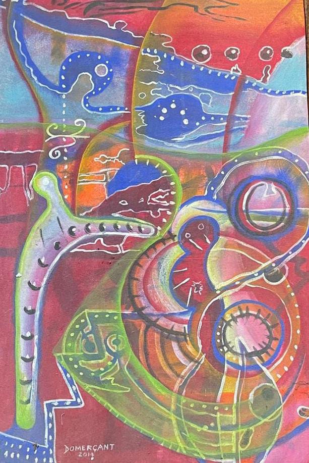 Dominique Domerçant conçoit des tableaux animés par   l’intelligence des couleurs !